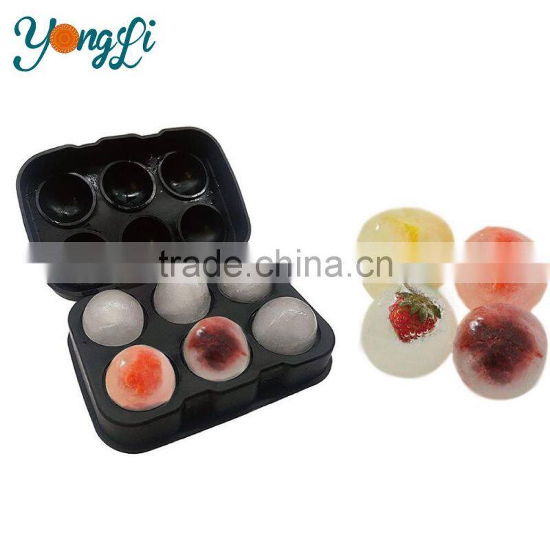 Amazon Hot Selling Ice Round Sphere Ball Molds Food Grade Silicone Ice Ball Maker/Mold