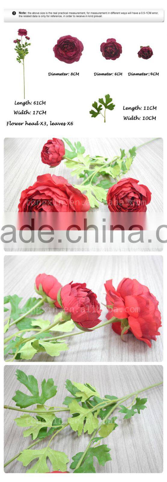 Western-style decorate flowers high quality look realistic ranunculus flower