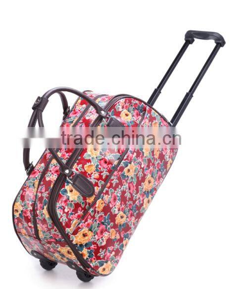 printing Trolley travel bag with durable wheels