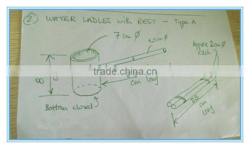 bamboo water ladles/water bailers/ pouring ladles with rest