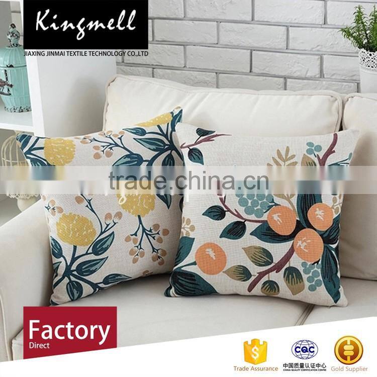 Custom season digital printed cotton linen throw pillow cover