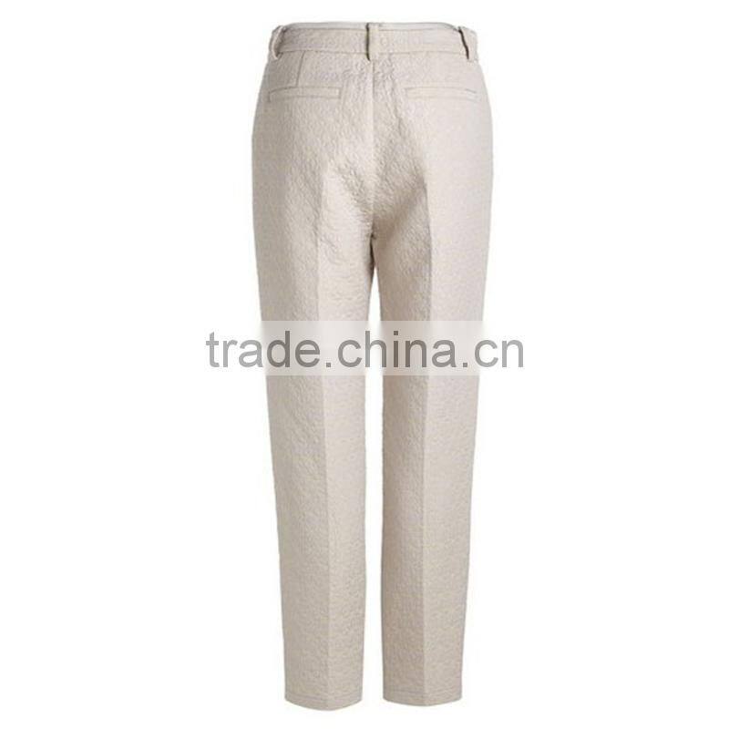 Autumn new design women preferred long slim fitting jacquard printed graceful work pants