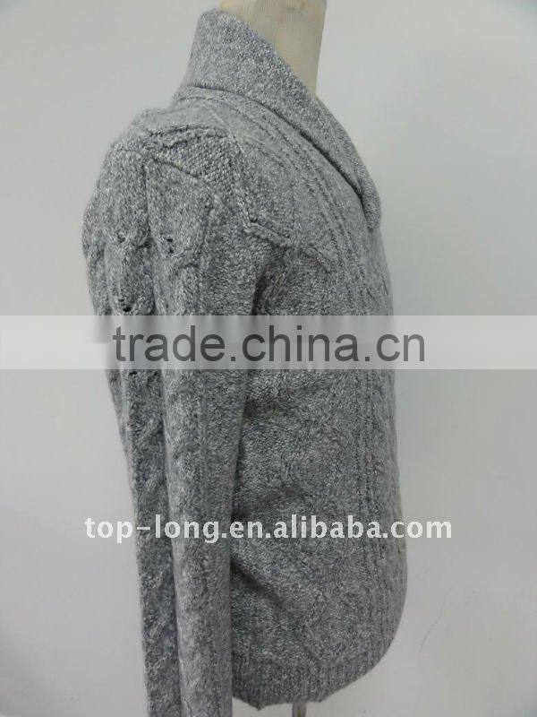 Man Jacquard sweater pullover with 10% Angora