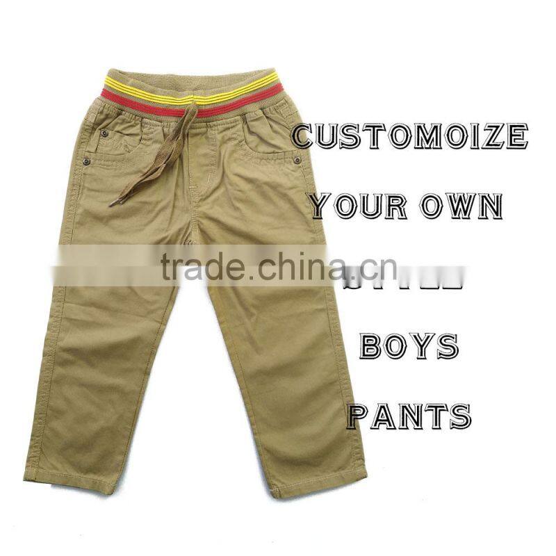 Boys Pants Khaki Casual style with custom labeling available