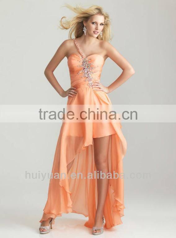 One shoulder turquoise bridesmaid dress