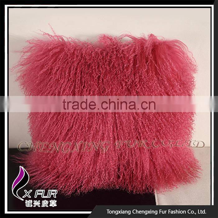 CX-D-04E Cheap Mongolian Lamb Fur Pillow Cushion Cover
