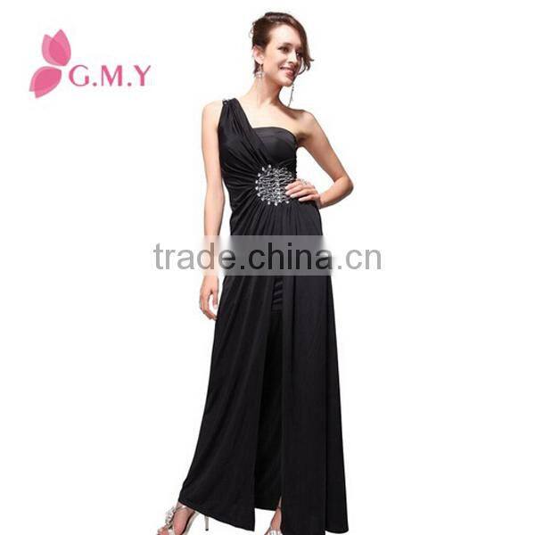 Split Rhinestones One Shoulder Long Prom Gown Sexy Arab Design Mermaid Evening cocktail dresse