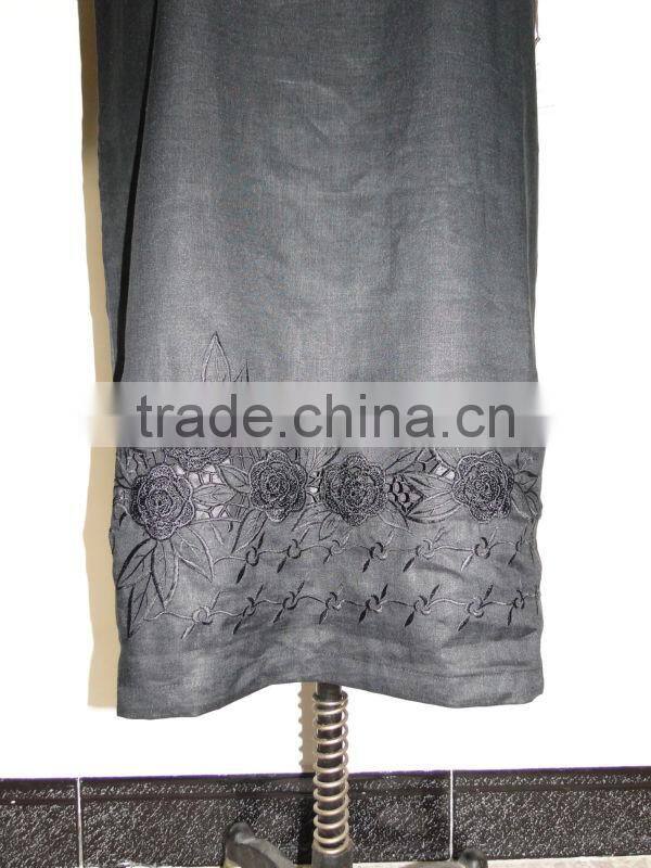 Indian ladies embroidery linen dress