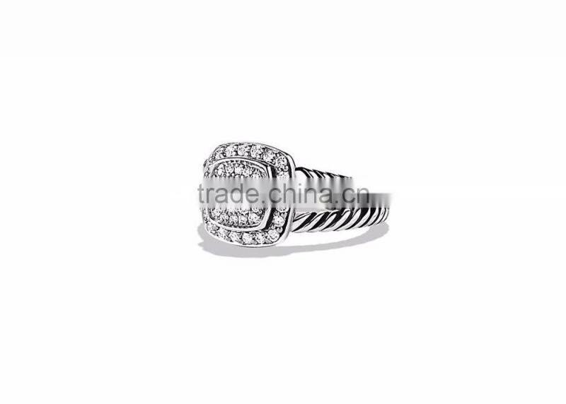 CZ Studded Rhodium Plated Fashion Ring