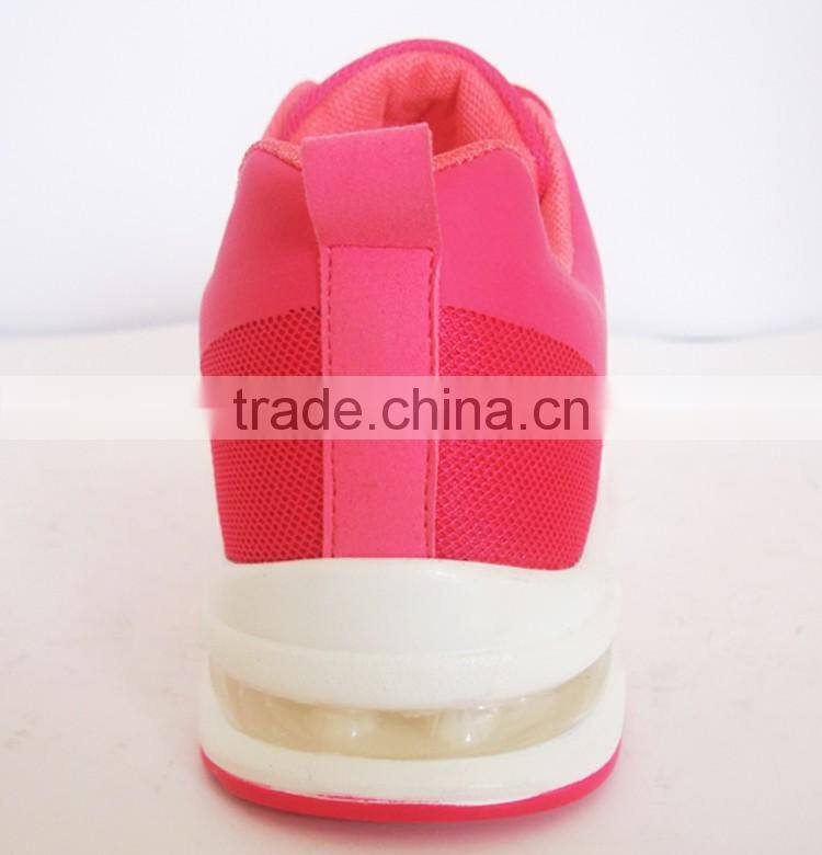 Air cushion outsole pink fashion low price sport shoes women