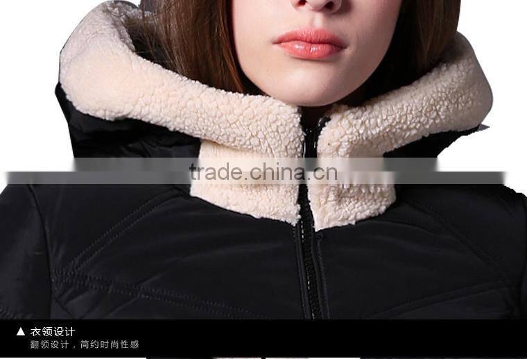 Ladies Fashionable Mid-long Hooded Quilting Jacket