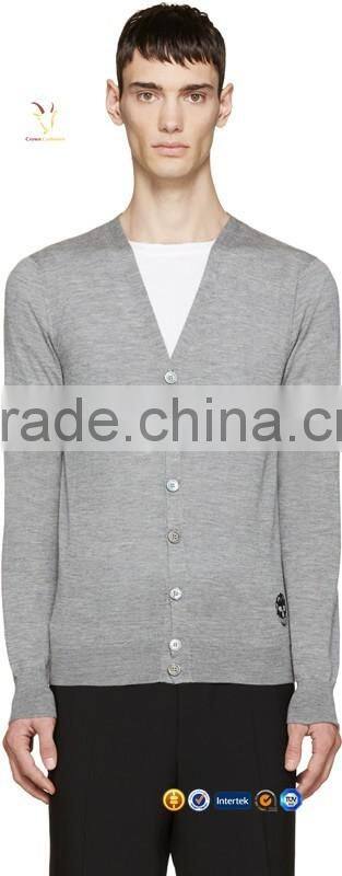 2016 Latest Mens Grey Cashmere Cardigan Sweaters