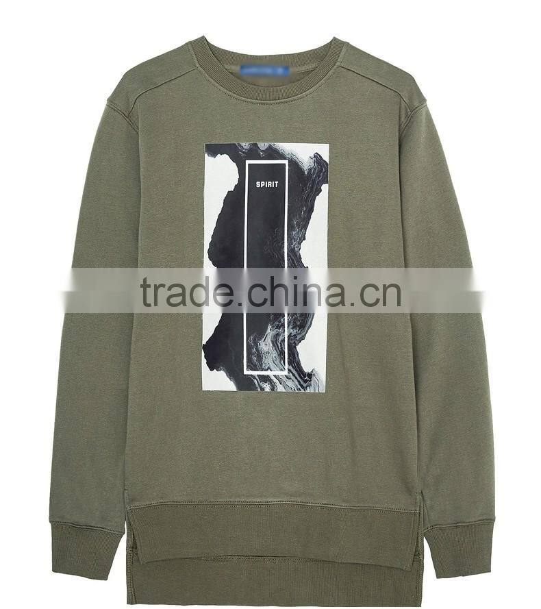 Printing High Quality Custom 100 cotton sweatshirts wholesale Crew Neck french terry sweatshirt