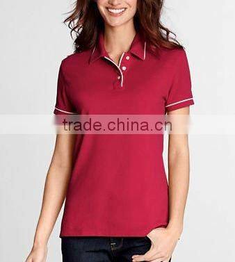 WOMEN'S POLO SHIRT WITH TIPPING COLLAR & CUFFS