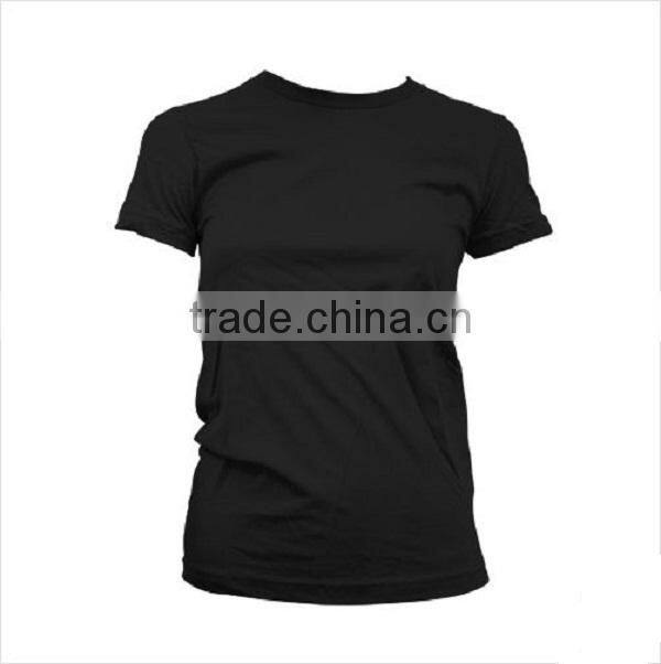 Vintage 100% cotton cheap plain black t-shirts girls