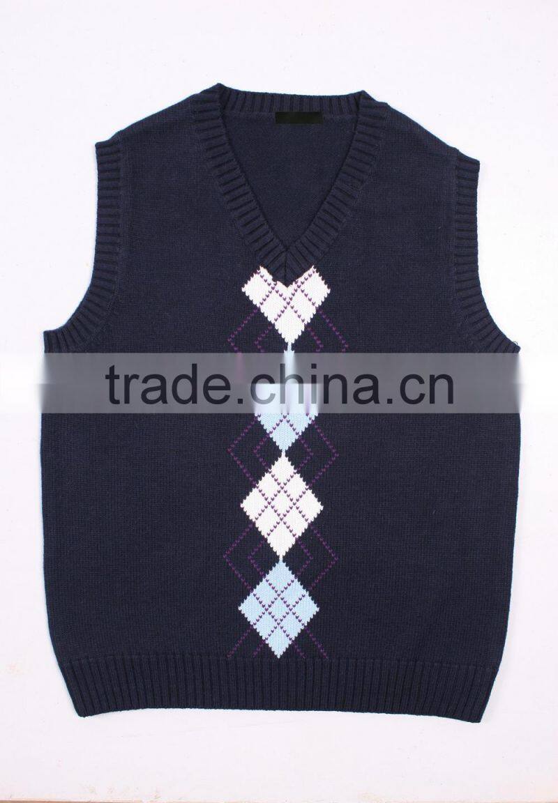 Sleeveless Argyle Top Brand Sweaters Vest For Men