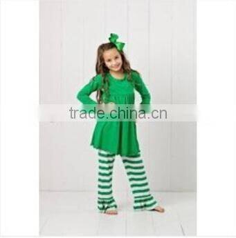 Xmas 2015 baby girl stripe cheap price girl stripe boutique pajamas fall cotton floral cotton damask green caters stripe outfit