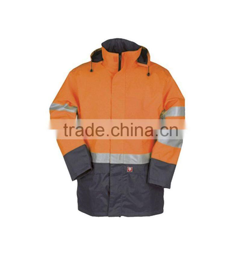 Hi vis long jacket men protective clothes fireproof covers