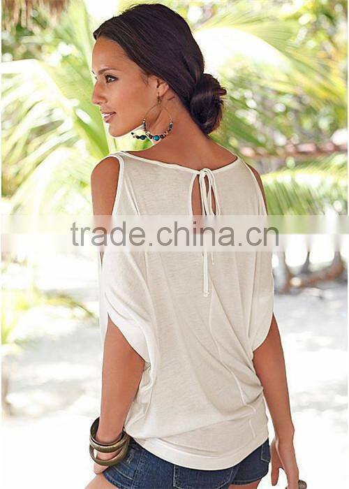 Women's bat wear loose short sleeve t shirts with dropped armhole supplier