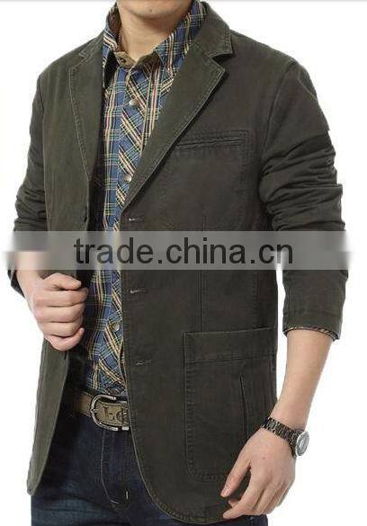 cotton leisure comfortable long style jacket for man