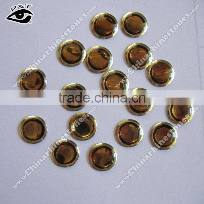 Chinese high quality rim epoxy rhinestone 6mm coffee color for clothing