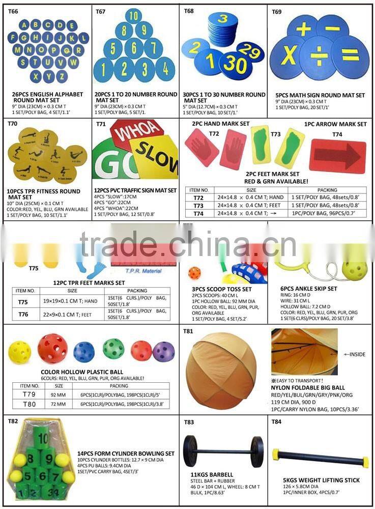 Kids outdoor toys 6pc color hollow plastic ball