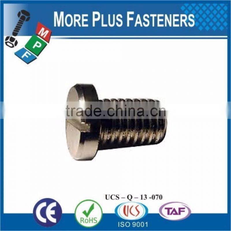 Made In Taiwan Cheese Head Slotted Machine Screw