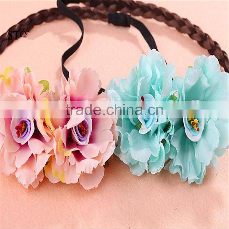 Hawaii Flowers Wig Hairband Wreath Hair Hoop Beach Bohemian Hairpin Fashion