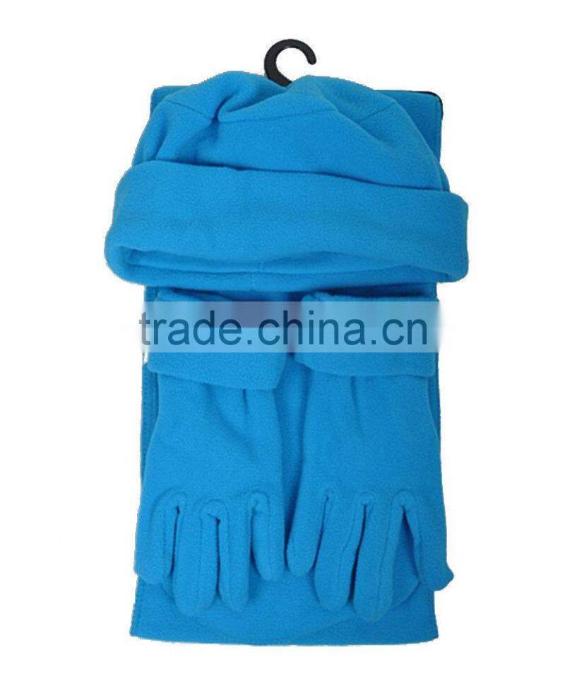 polyester colorful scarf hat & glove set