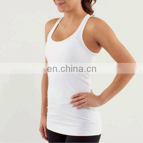 Simple design woman's white gym tops