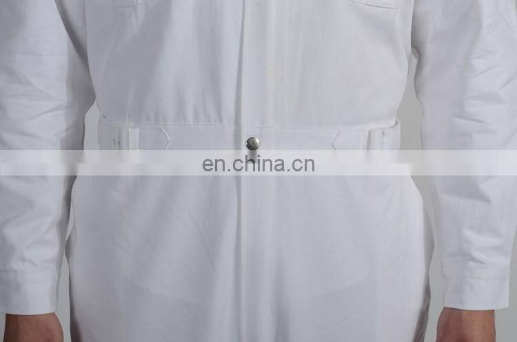 Best Quality Cotton Working Overalls White Men Work Uniforms with One-Piece Set