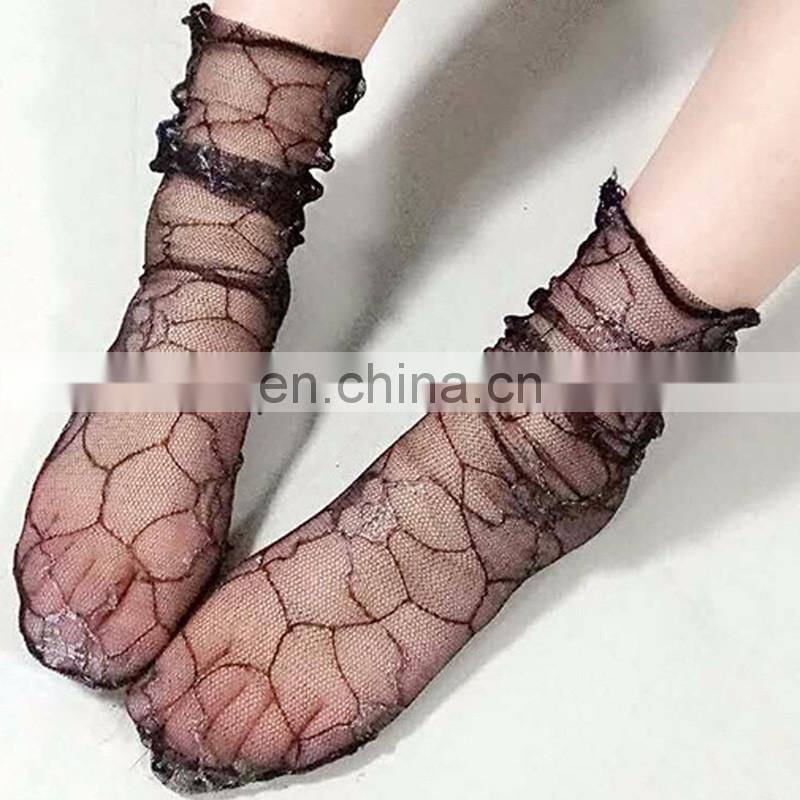 fashionable design breathable short fish net sock for women