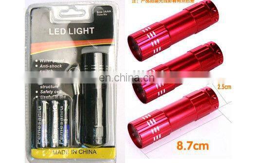 Wholesale torch light with keychain, cheap torch 9 led lights, flash hunting torch for outdoors