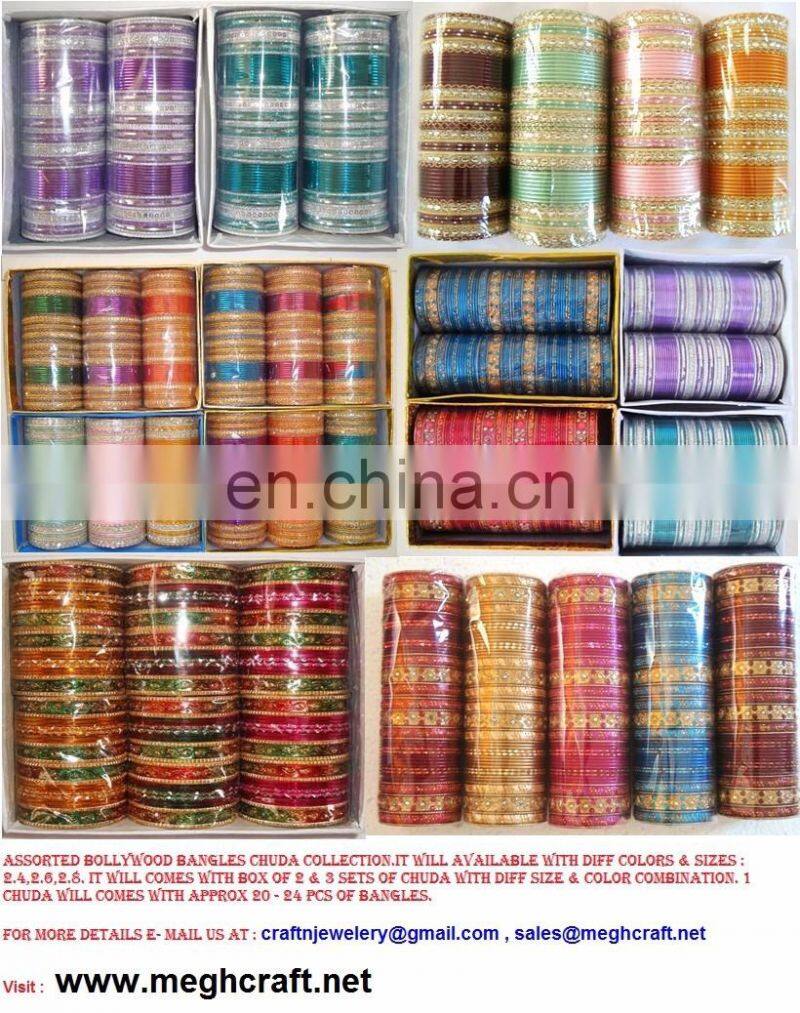 Indian wedding wear metal bangles - Bollywood style metal kangan - Traditional metal bangle churi