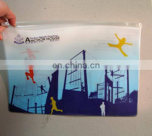 Promotional resealable custom A4 plastic zipper bag