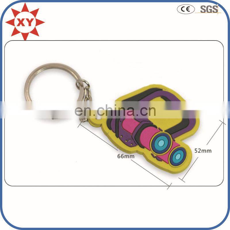 Wholesale cheap pvc rubber keychain with flourescence color