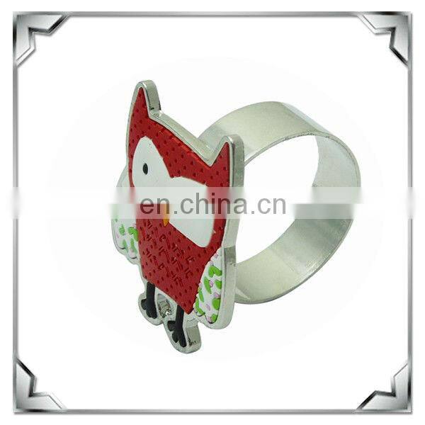 Metal+PVC Napkin Ring with Bird Shape