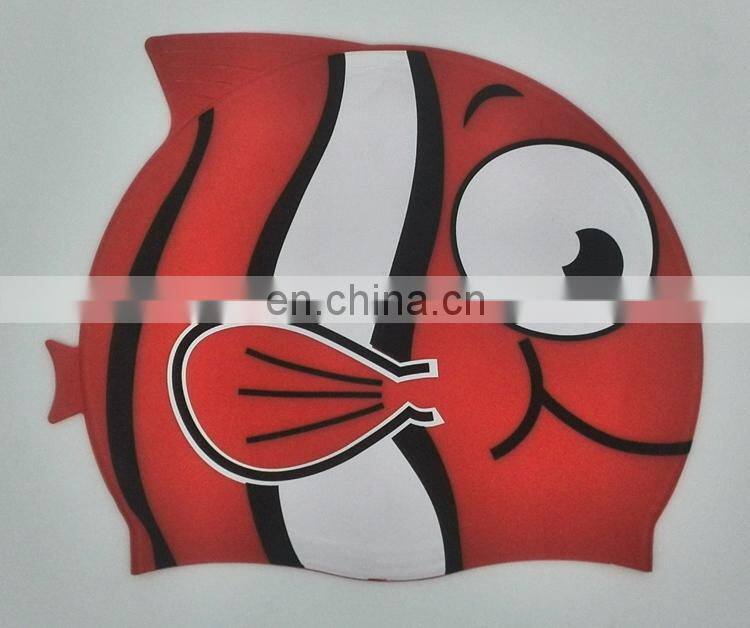 Silicone cartoon swim cap kids