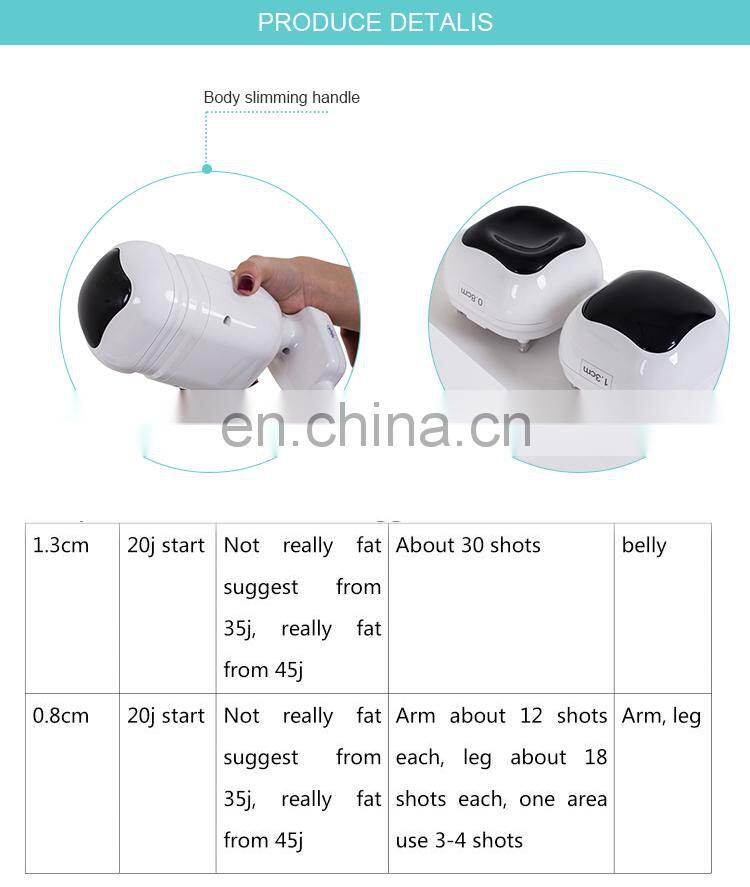 Factory price hifu liposonic 8mm 13mm hifu portable body slim device