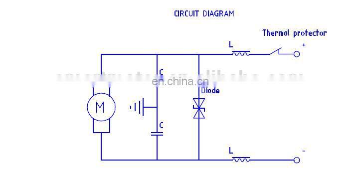 63mm Brushed Dc Motor with EMI RFI Suppression Circuit and Thermal Protection