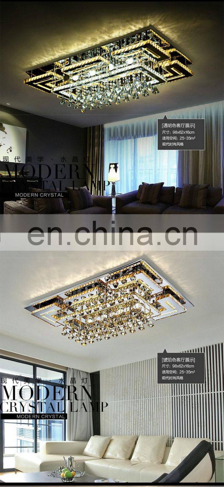 factory stock modern minimalist ceiling lamp Crystal rectangular lamp for bedroom dining room