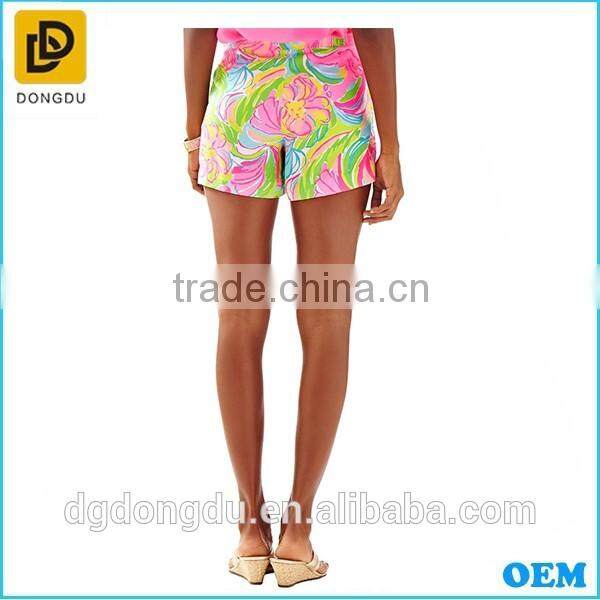 2016 Fashion Summer Soft Woven Casual Printing Design Women Shorts