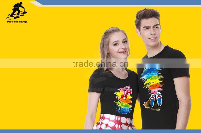 short sleeve women's t shirt with customized printing in 100% Organic Cotton material