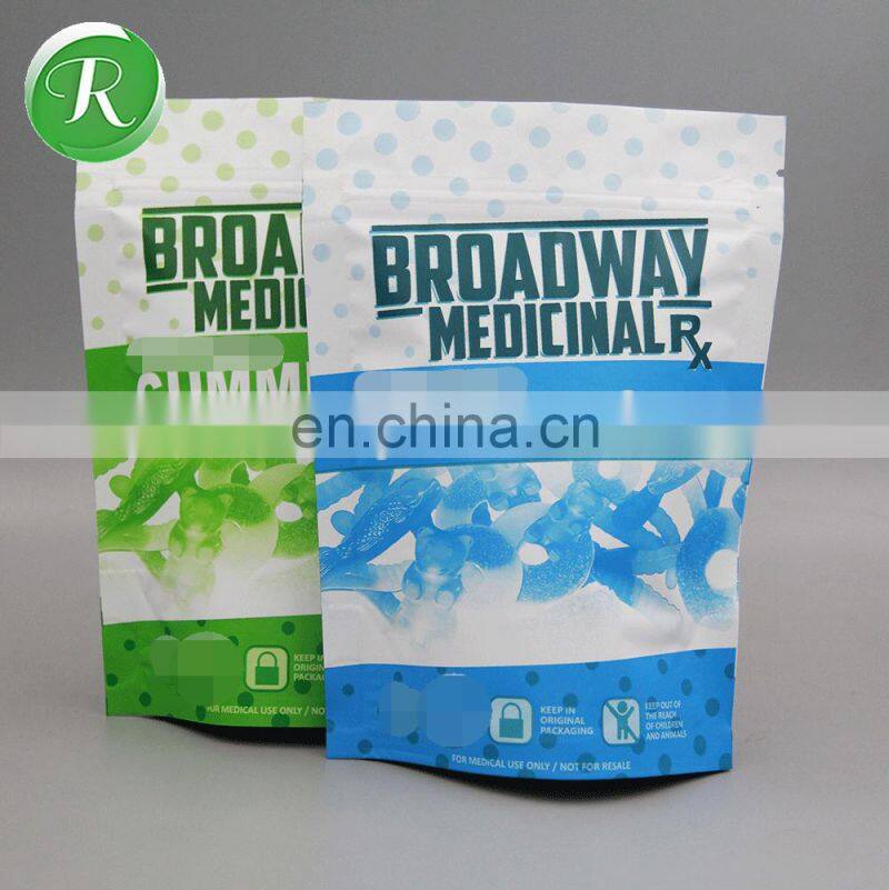 Plastic Zipper Food Childproof gummy bags/gummies packing bag/edible packaging gummies