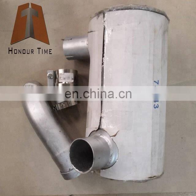 6732-11-5550 PC120-6 muffler for diesel engine 4D102 exhaust muffler TUBE and CLAMP