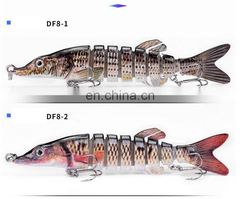5 Inches 12.5cm 21g 8 Sections All Swimming Depth Artificial Professional Multi-Jointed Pike Fishing Lure