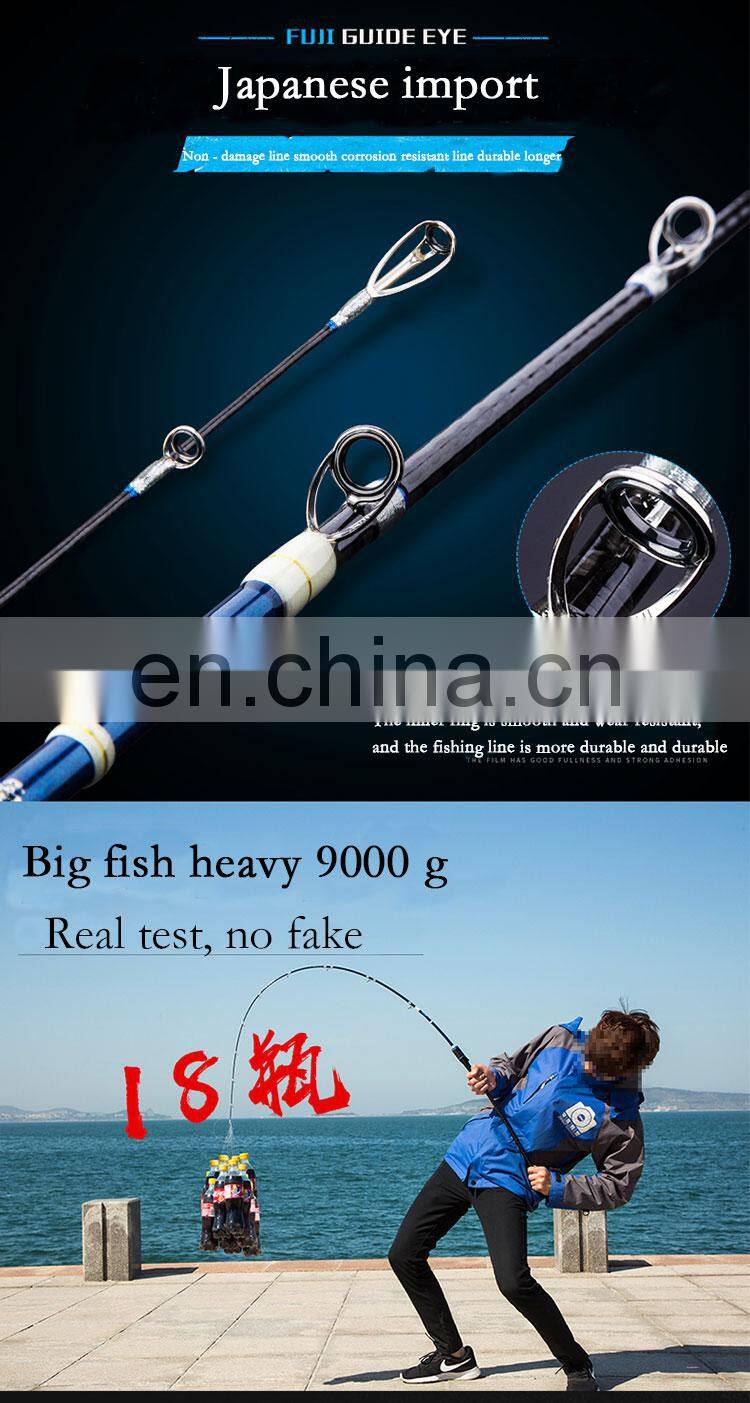 RANMI Japan Full Fuji Parts Lure Sea Boat slow Jigging Fishing Rod 2 Sections Carbon Fiber Saltwater Spinning Fishing Rod