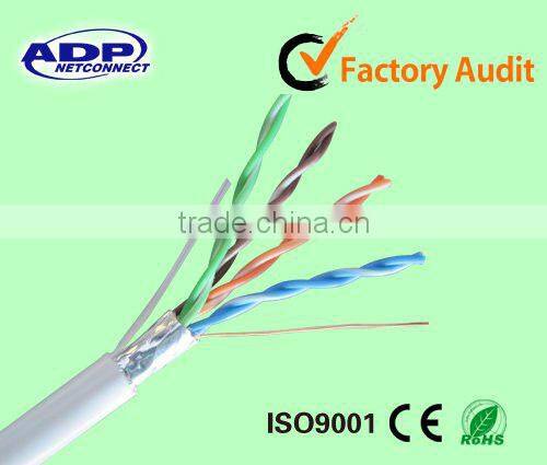 Customize High Speed Waterproof PVC FTP Cat 5e cat5 Network Lan Cable 0.5mm 24AWG Solid BC Copper price
