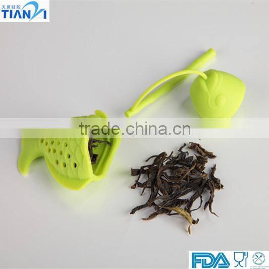 2015 Newest Color less Pink FDA Approved Silicone Tea Strainer