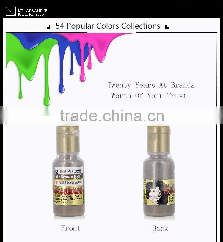 Kolorsource Health Cosmetic Pigments Semi Paste Ink For Permanent Makeup